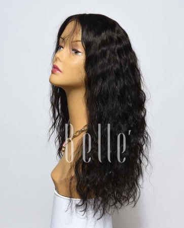 25mm Curl 100% Premium Peruvian Virgin Hair Silk Top Lace Front Wig 