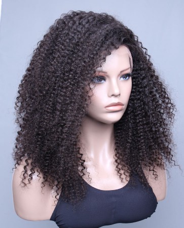 100% High Quality Human Hair Brazilian Virgin Hair Lace Front Wig Kinky Curl