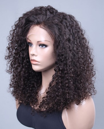 10mm Curl Swiss Lace Front Wigs 100% Premium Brazilian Virgin Hair 