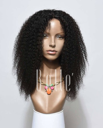 High Quality African American Wig Indian Remy Hair Lace Front Wig Afro Curl 