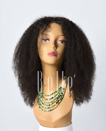 Afro Curl High Quality African American Wig Chinese Virgin Hair Silk Top Lace Front Wig  