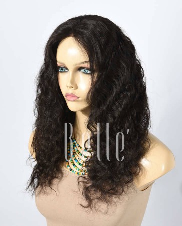 100% Best Human Hair Mongolian Virgin Hair Silk Top Lace Front Wig Deep Body Wave