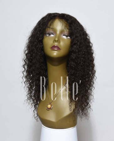 Deep Wave 100% Indian Virgin Hair Silk Top Lace Front Wig Invisible Knots