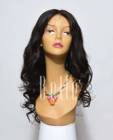 European Curly 100% Premium Human Hair Silk Top Lace Front Wig Chinese Virgin Hair