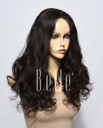 European Curly 100% Premium Human Hair Silk Top Lace Front Wig Malaysian Virgin Hair