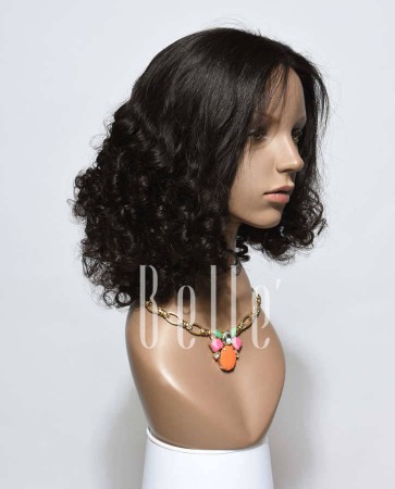 Best Peruvian Virgin Hair Half Tight Spiral Curl Lace Front Wig With Baby Hair