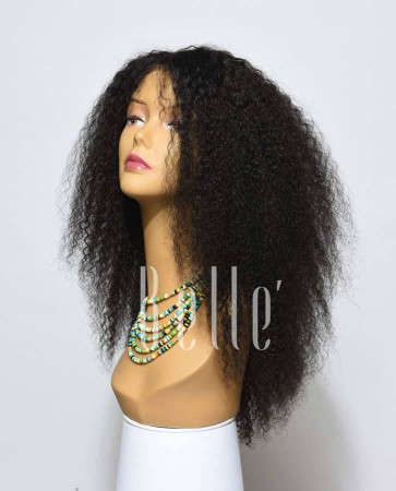 Jeri Curl 100% Real Human Hair Chinese Virgin Hair Afro Silk Top Lace Front Wig 