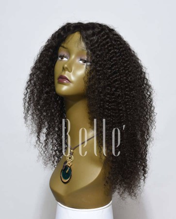 Kinky Curl 100% High Quality Human Hair Malaysian Virgin Hair Lace Front Wig 