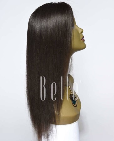 Most Popular Hairstyle Light Yaki 100% Premium Malaysian Virgin Hair Silk Top Lace Front Wig