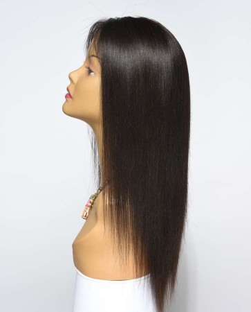 Most Popular Light Yaki 100% Premium Peruvian Virgin Hair Silk Top Lace Front Wig