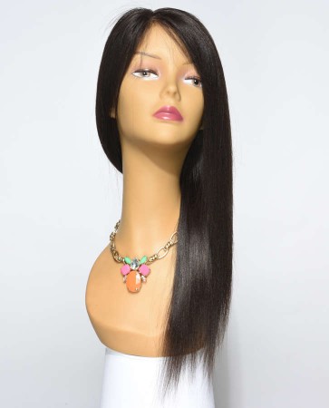 Best Seller Light Yaki 100% Premium Chinese Virgin Hair Silk Top Lace Front Wig