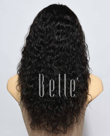 Natural Curl Top-quality Indian Remy Hair Swiss Silk Top Lace Front Wig