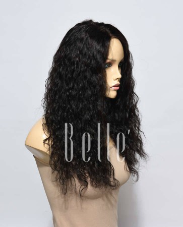 Natural Curl Top-quality Malaysian Virgin Hair Swiss Silk Top Lace Front Wig