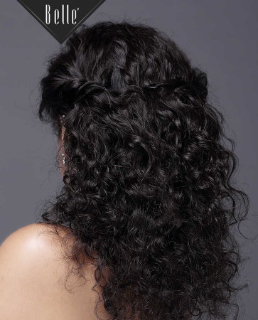 Natural Curl Top-quality Indian Remy Hair Swiss Silk Top Full Lace Wig
