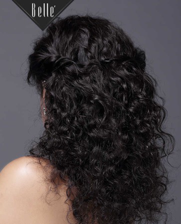 Natural Curl Top-quality Indian Virgin Hair Swiss Silk Top Full Lace Wig