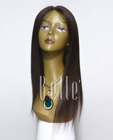 Silky Straight 100% Best Mongolian Virgin Hair Silk Top Lace Front Wig In Stock