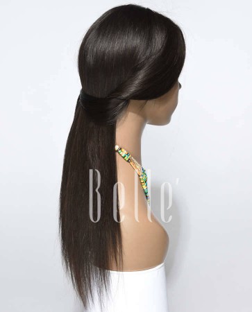 Silky Straight 100% Best Peruvian Virgin Hair Silk Top Lace Front Wig In Stock