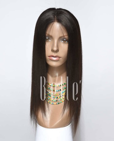 Silky Straight 100% Best Indian Remy Hair Silk Top Lace Front Wig In Stock