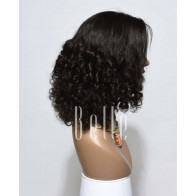 Best Mongolian Virgin Hair Half Tight Spiral Curl Silk Top Full Lace Wig