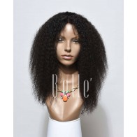 100% Natural Healthy Human Hair Malaysian Virgin Hair Afro Lace Front Wig Jeri Curl