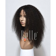 100% Real Human Hair Mongolian Virgin Hair Afro Lace Front Wig Jeri Curl