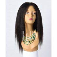 African American Kinky Straight Best Brazilian Virgin Hair Silk Top Full Lace Wig
