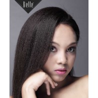 African American Favourite Kinky Straight Malaysian Virgin Hair Silk Top Full Lace Wig