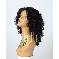 100% Premium Human Hair Mongolian Virgin Hair Lace Front Wig Spiral Curl