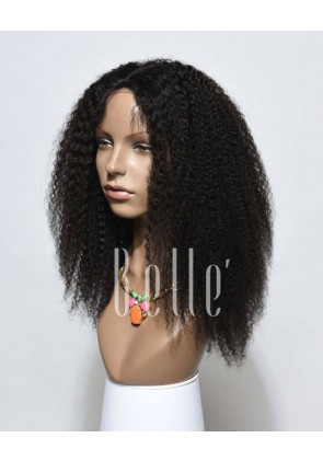 High Quality African American Wig Indian Virgin Hair Lace Front Wig Afro Curl 