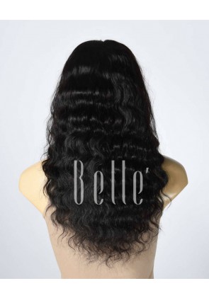 100% Best Human Hair Indian Virgin Hair Silk Top Lace Front Wig Deep Body Wave