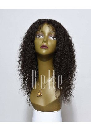 Deep Wave 100% Mongolian Virgin Hair Silk Top Lace Front Wig Invisible Knots