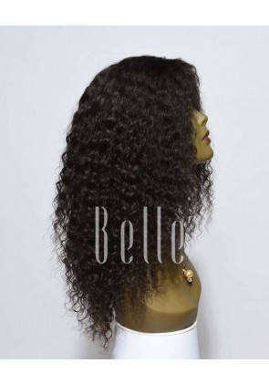 Deep Wave 100% Malaysian Virgin Hair Silk Top Lace Front Wig Invisible knots