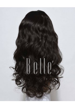European Curly 100% Premium Human Hair Silk Top Lace Front Wig Peruvian Virgin Hair