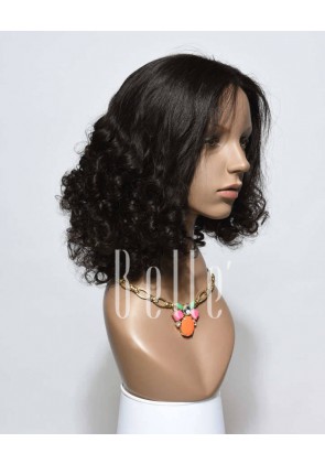 Best Peruvian Virgin Hair Half Tight Spiral Curl Lace Front Wig With Baby Hair