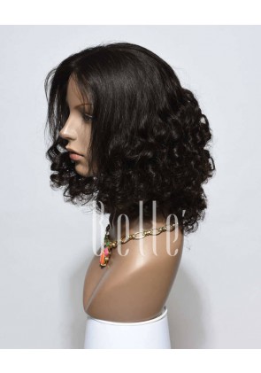 Best Chinese Virgin Hair Half Tight Spiral Curl Lace Front Wig