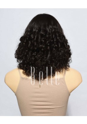 Best Indian Virgin Hair Half Tight Spiral Curl Silk Top Lace Front Wig