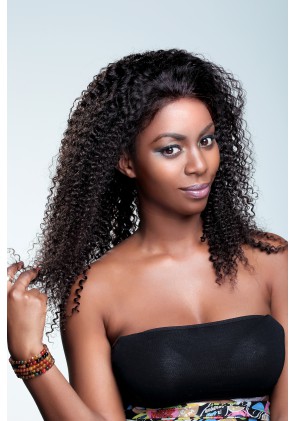 Most Popular Kinky Curl 100% High Quality Human Hair Brazilian Virgin Hair Full Lace Wig 