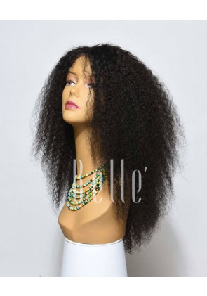 Jeri Curl 100% Real Human Hair Chinese Virgin Hair Afro Silk Top Lace Front Wig 