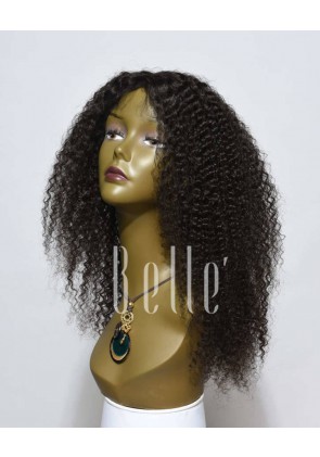 Kinky Curl 100% High Quality Human Hair Malaysian Virgin Hair Lace Front Wig 