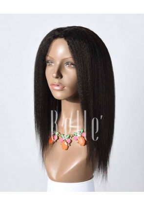 African American Kinky Straight Inspired Indian Remy Hair Lace Front Wig