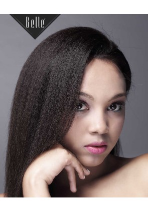 African American Favourite Kinky Straight Malaysian Virgin Hair Silk Top Full Lace Wig