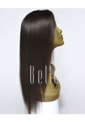 Most Popular Hairstyle Light Yaki 100% Premium Malaysian Virgin Hair Silk Top Lace Front Wig