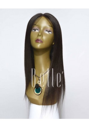 Silky Straight 100% Best Mongolian Virgin Hair Silk Top Lace Front Wig In Stock