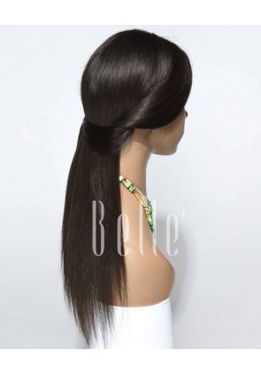 Silky Straight 100% Best Peruvian Virgin Hair Silk Top Lace Front Wig In Stock