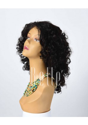 100% Premium Human Hair Mongolian Virgin Hair Lace Front Wig Spiral Curl